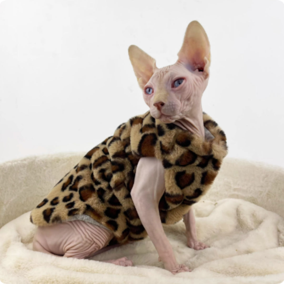 Saga — Manteau Léopard Doublé pour Chat