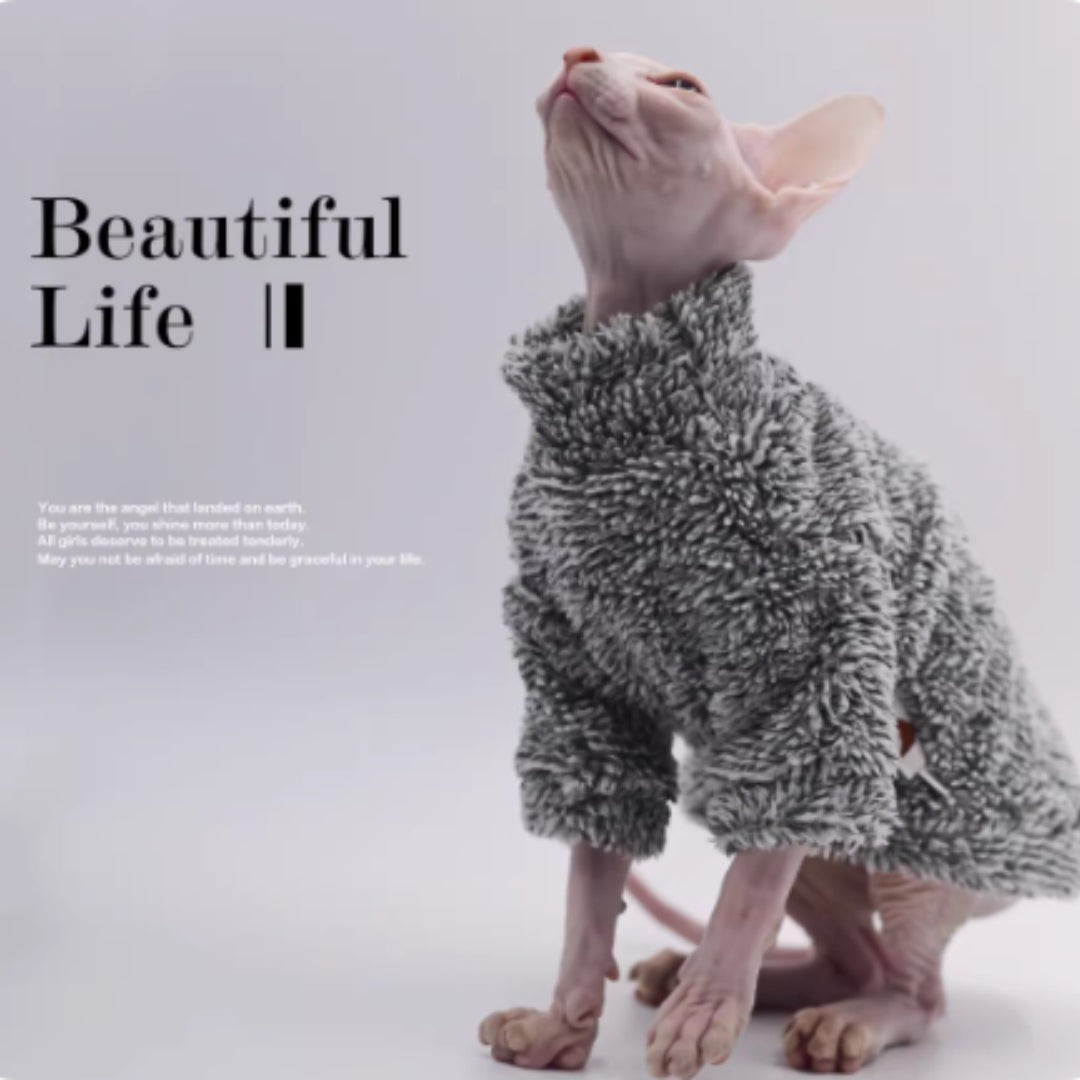 Hel — Vêtement Plush Chaud pour Chat Hairless