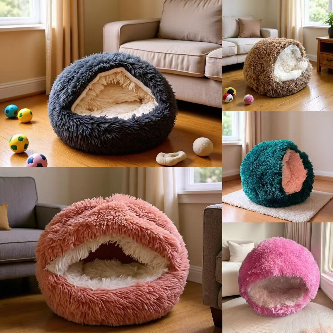 Valhalla — Lit Cocooning Demi-coquille pour Chat
